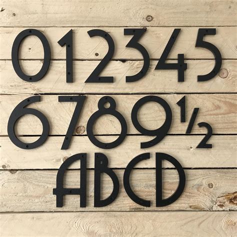 art deco metal house numbers|4 house numbers and letters.